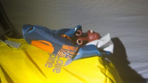 Marguerite dans son sac de couchage